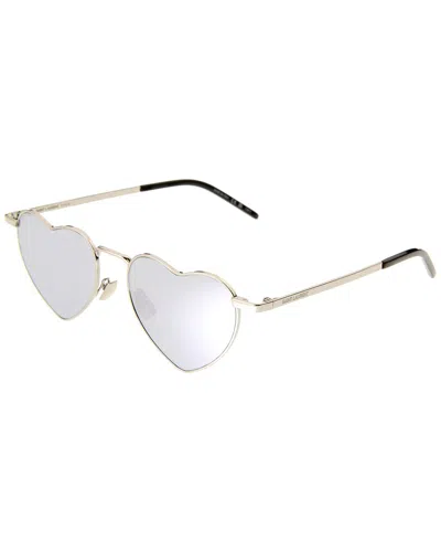 Saint Laurent Unisex Sl301loulo 52mm Sunglasses In Silver