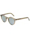 Saint Laurent Unisex Sl342 49mm Sunglasses In Brown