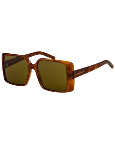 Saint Laurent Unisex Sl451 56mm Sunglasses In Brown