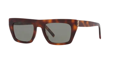 Saint Laurent Womens Sl M131 Rectangle-frame Acetate Sunglasses Brown