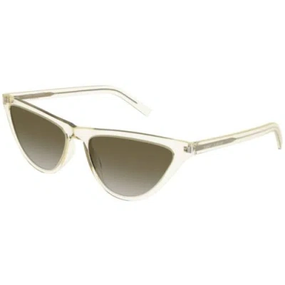 Pre-owned Saint Laurent Unisex Sunglasses Black Acetate Cat Eye Frame Black Lens Sl563 001