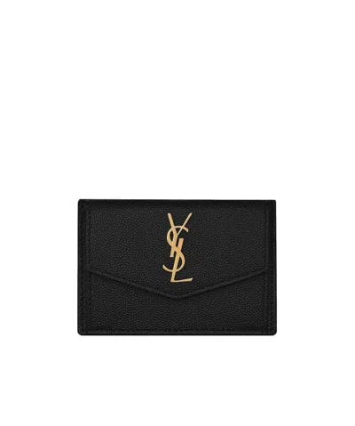 Saint Laurent Uptown Card Case In Black