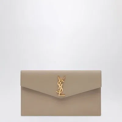 Saint Laurent Uptown Cassandre Clutch Bag In Neutral