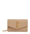 Saint Laurent Uptown Chain Wallet In Beige