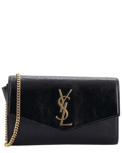 Pre-owned Saint Laurent Uptown Chain Wallet Leather (authentic Pre-loved)