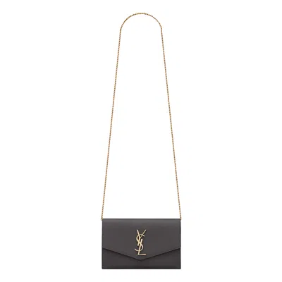 Pre-owned Saint Laurent Uptown Chain Wallet 'storm'