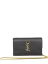 Saint Laurent Uptown Monogram Cross Body Bag In Black