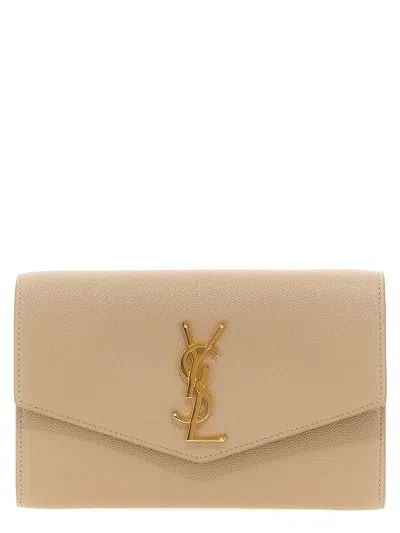 Saint Laurent 'uptown' Clutch In Sand