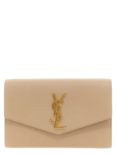 Saint Laurent Uptown Clutch In Neutral