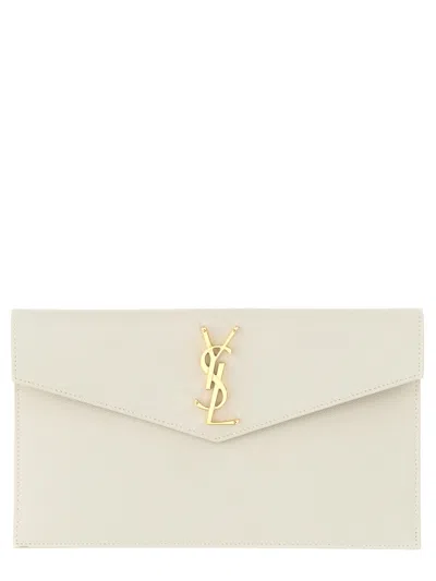 Saint Laurent Uptown Clutch In White