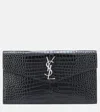 Saint Laurent Uptown Embossed Leather Clutch In Black