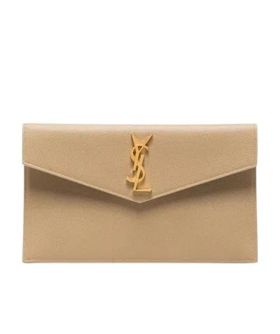 Saint Laurent Uptown Envelope Clutch In Nude