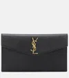 Saint Laurent Uptown Leather Clutch In Black