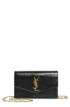 Saint Laurent Uptown Leather Wallet On A Chain