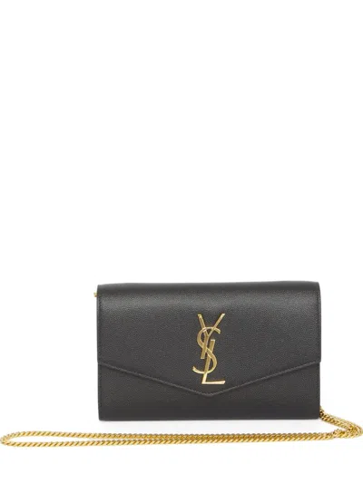 Saint Laurent Uptown Monogram Cross Body Bag In Black