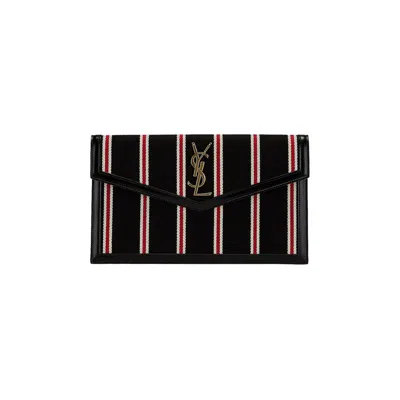 Pre-owned Saint Laurent Uptown Pouch 'nero/rosso/avorio'
