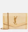 Saint Laurent Uptown Raffia Shoulder Bag In Naturel Beige