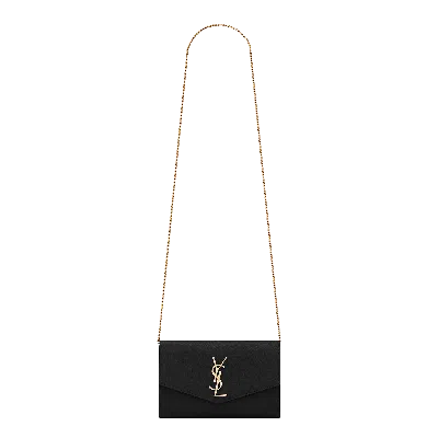 Pre-owned Saint Laurent Uptown Wallet On Chain 'nero' In Black
