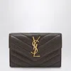 Saint Laurent Urban Chic Cassandre Wallet In Brown