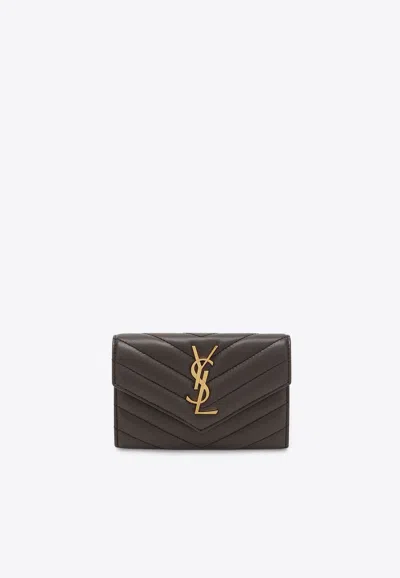 Saint Laurent Urban Chic Cassandre Wallet In Gray