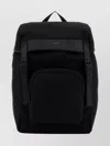 Saint Laurent Urban Fabric Backpack Featuring Front Pocket In Black