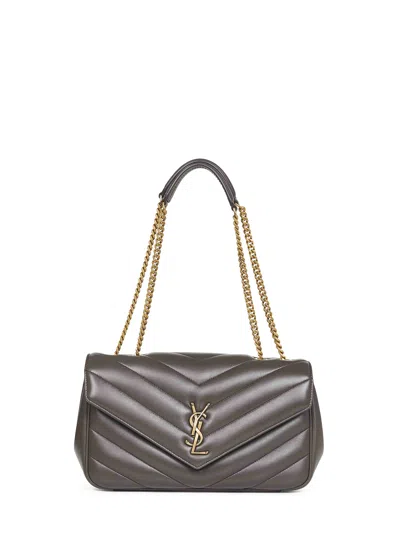 Saint Laurent Urban Grey Loulou Medium Shoulder Bag In Gray