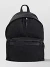 Saint Laurent Urban Nylon Backpack With Front Zip Pocket In Black