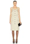 Saint Laurent Women's Casual Style Sleeveless Cotton Medium Dress In Dune