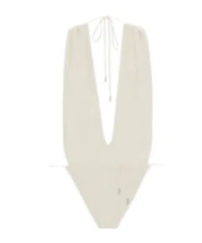 SAINT LAURENT SAINT LAURENT BACKLESS V-HALTER SWIMSUIT