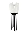 Saint Laurent V-neck Blouse With Lotus Leaf Edge In White