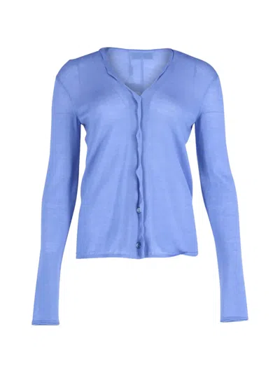 Pre-owned Saint Laurent V-neck Cardigan In Blue