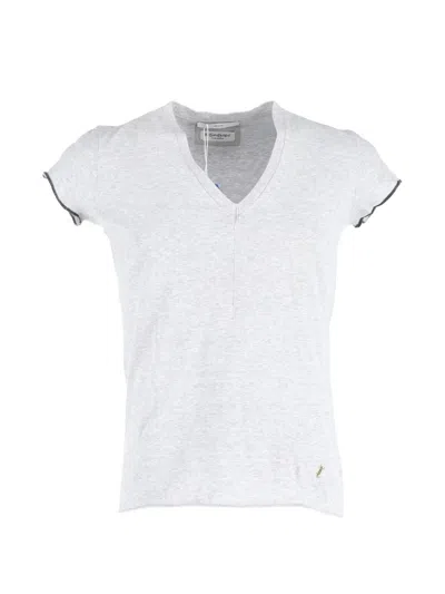 Pre-owned Saint Laurent V-neck Cotton T-shirt In Gray