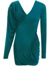 Saint Laurent Minikleid Mit V-ausschnitt In Blue