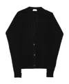Saint Laurent V-neck Knitted Cardigan In Black