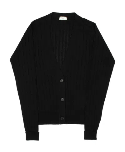 Saint Laurent V-neck Knitted Cardigan In Black
