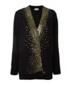 Saint Laurent V-neck Knitted Cardigan In Black