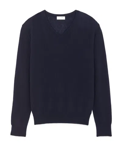 Saint Laurent V-neck Knitted Jumper In Black