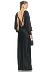 Saint Laurent Satin Gown In Noir