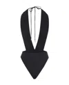 Saint Laurent Nylon Blend One Piece Swimsuit In Black