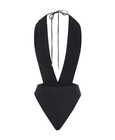 SAINT LAURENT SAINT LAURENT BACKLESS V-HALTER SWIMSUIT