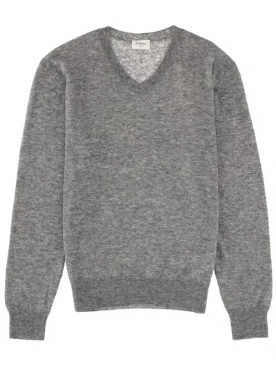Saint Laurent V-neck Sweater In Gray