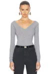Saint Laurent V-neck Sweater In Gris Chine