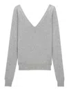 Saint Laurent V-neck Sweater In Cashmere In Grey