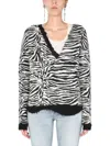 Saint Laurent Women's V Neck Sweater | Size Small | 646427 In Multicolour