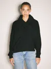 Saint Laurent Women's Hoodie Col Drape Molleton Doux Black In Black