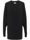 Saint Laurent Kleid Mit V-ausschnitt In Black