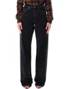 Saint Laurent V Waist Baggy Denim In Black