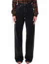 Saint Laurent V Waist Baggy Denim In Blue