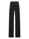 Saint Laurent Wide-leg Denim Jeans With A V-waisted Waist In Black