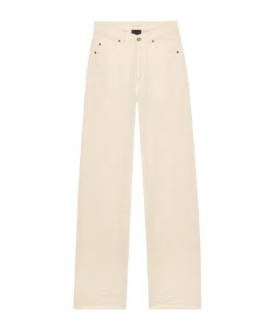 Saint Laurent V-waist Long Baggy Jeans In 90's French Black Denim In White